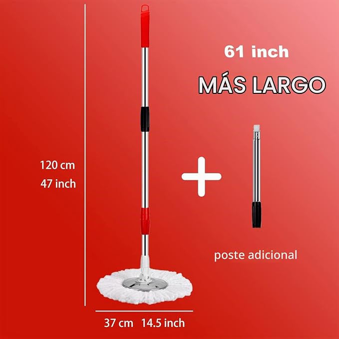 Mop Giratorio 360° con Balde Escurridor - Limpieza Fácil y Rápida