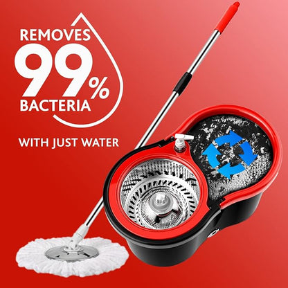 Mop Giratorio 360° con Balde Escurridor - Limpieza Fácil y Rápida