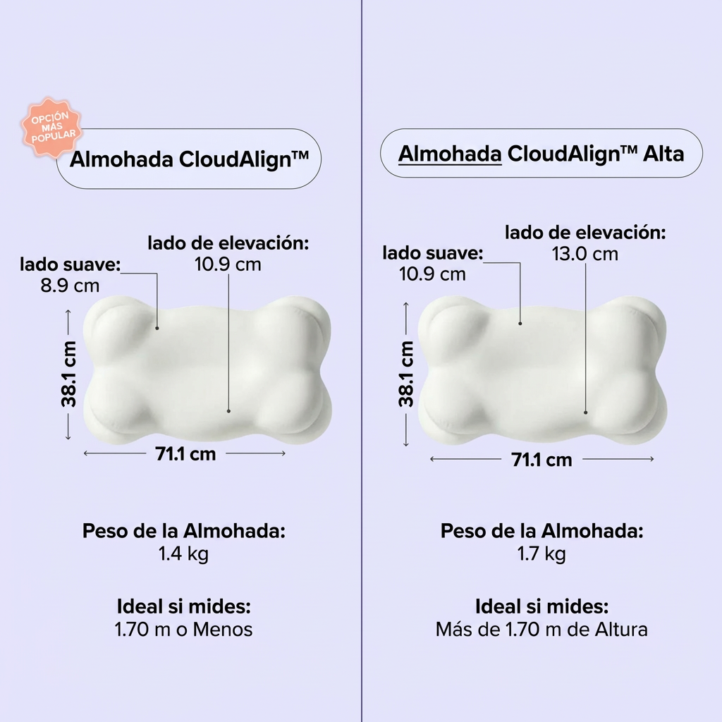 COMPRE 1 LLEVA 4 | Almohada Cervical Ergonómica con Memory Foam y Funda Refrescante | Máximo Confort para Dormir Mejor